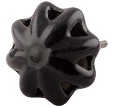 Black Daffodil Ceramic Flower Dresser Knobs Online